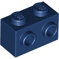 Lego kostka (kostička) 1x2 s nopy na jedné straně, tmavě modrá (6135606)